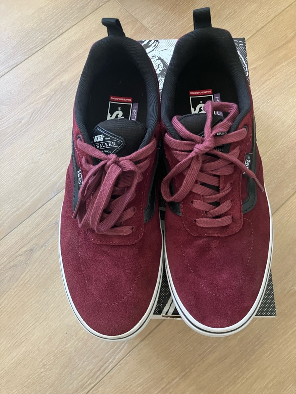 Vans Burgundy Low-Top Sneakers with White Accents